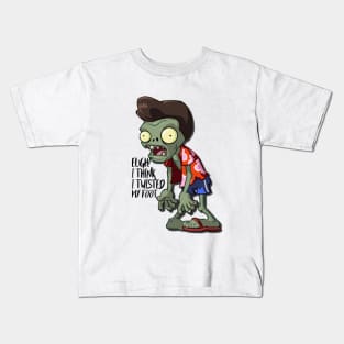 Funny zombie thinks he twisted his foot Kids T-Shirt